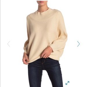Mock neck dolman sleeve sweater